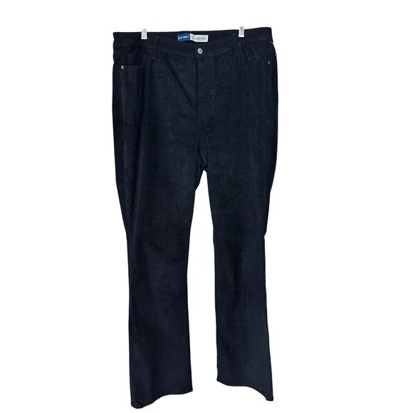 Old Navy High Rise‎ Kicker Boot Cut Blue Corduroy Pants Women 18 Tall Button Fly - Picture 1 of 7